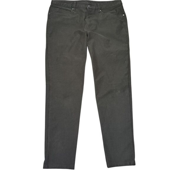 Lululemon Athlethica ABC Slim Fit 5 Pockets Utilitech Casual Pants Sz 34 Olive - Picture 1 of 13